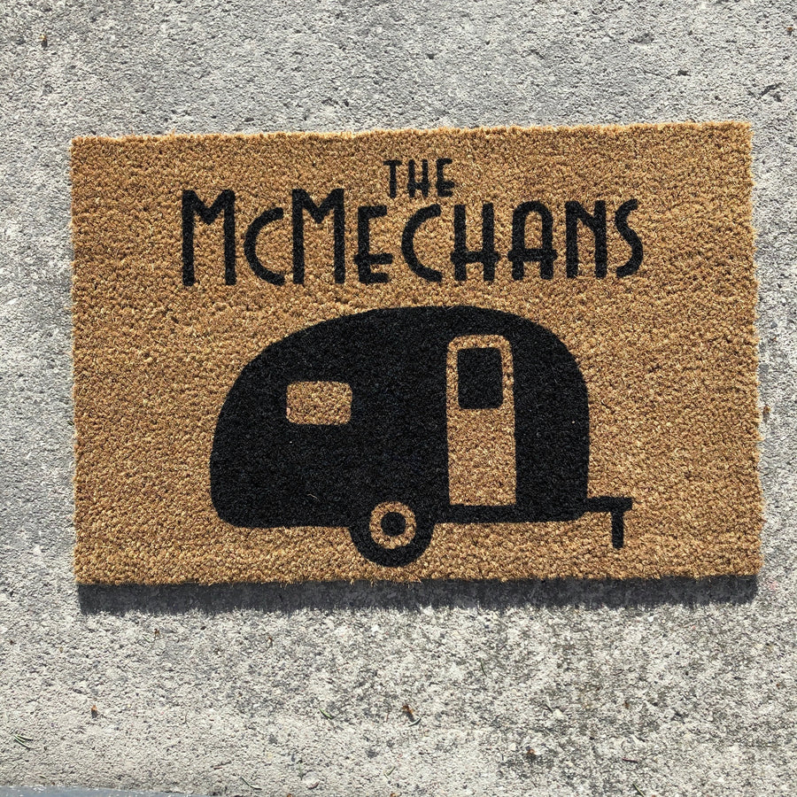 Custom Name {bowler camper} | doormat