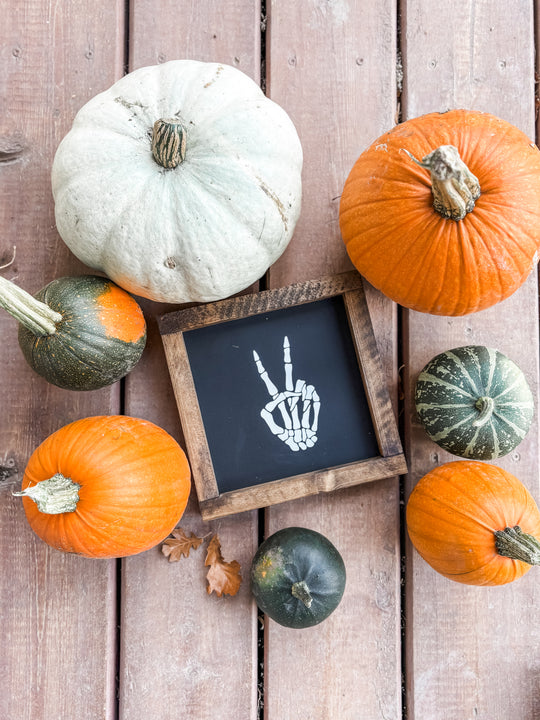 Skeleton Hand Peace Sign