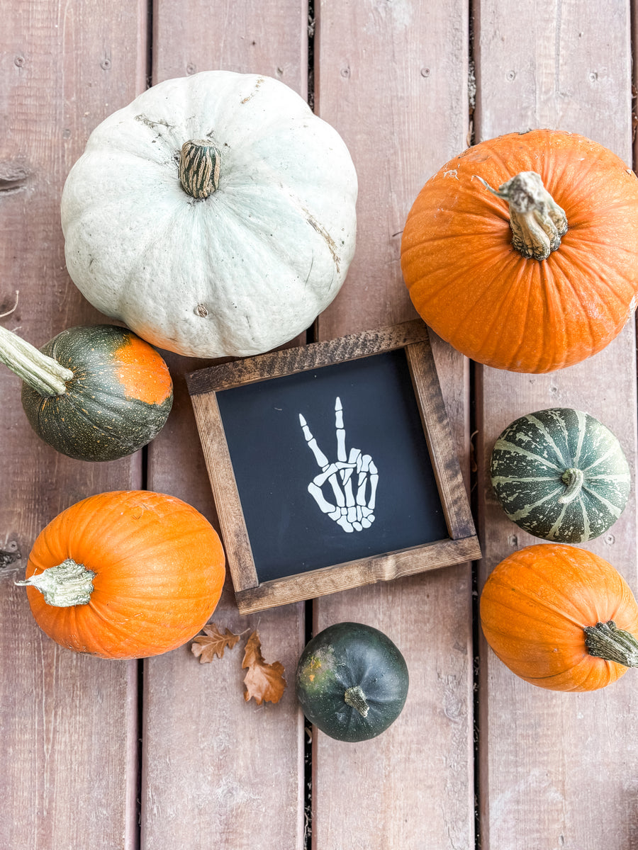 Skeleton Hand Peace Sign