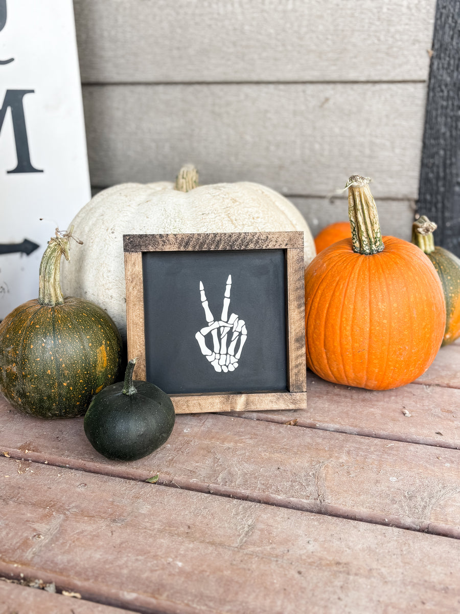 Skeleton Hand Peace Sign