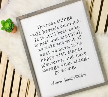 The Real Things...-Laura Ingalls Wilder - Wooden Arrow Designs