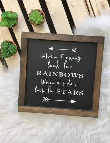 When it Rains Look for Rainbows... - Wooden Arrow Designs