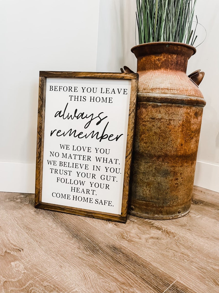 Before You Leave this Home
